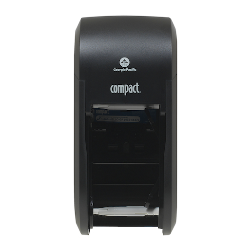 Compact® Black Vertical Double Roll Toilet Paper Dispenser